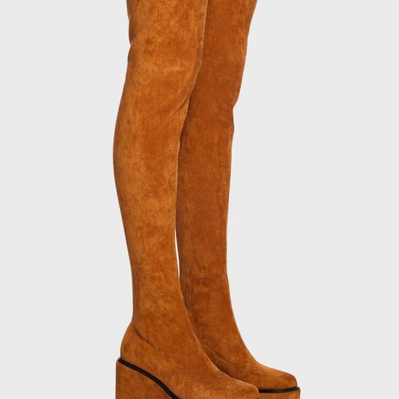 Lemon drop by Privileged Vegan Suede Thigh High Boots - Picture 3 of 4